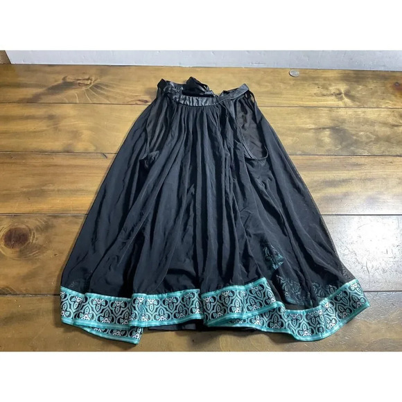 Nicole Miller Sleeveless Blouse Size 12 A-Line Black Chiffon Lined Tie Back - Picture 1 of 11